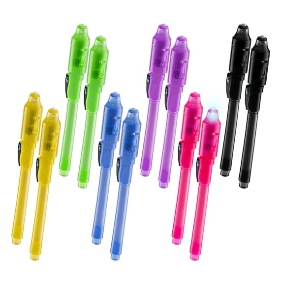 SyPens Multi-color Secret Spy Message Writer Invisible Ink Pen Party Favors, 12 Count