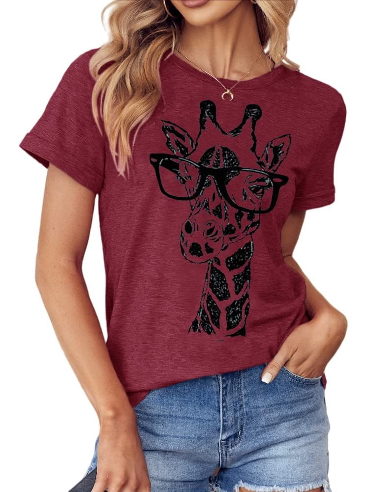 Hi-Neck Giraffe Print Long Sleeve Top main image 1