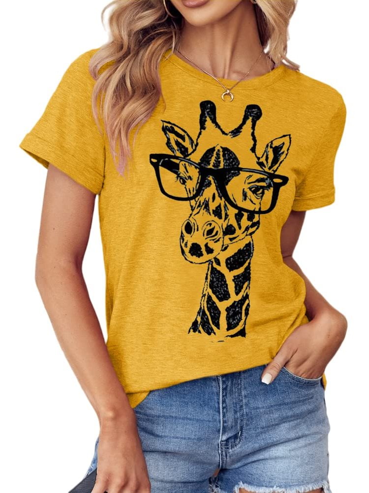 Hi-Neck Giraffe Print Long Sleeve Top
