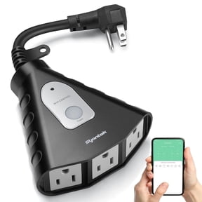 Syantek Outdoor WiFi Outlet, Smart Outdoor Plug with 3 Ground Outlets, Compatible with Amazon Alexa, Google Assistant, Remote Control Outdoor Light Timer Outlet Waterproof, FCC Certified