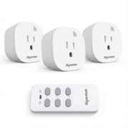 Syantek Wireless Remote Control Outlet for Household Appliances, Expandable Kit, 100 ft Range, FCC Certified, White 3 Outlets + 1 Remote
