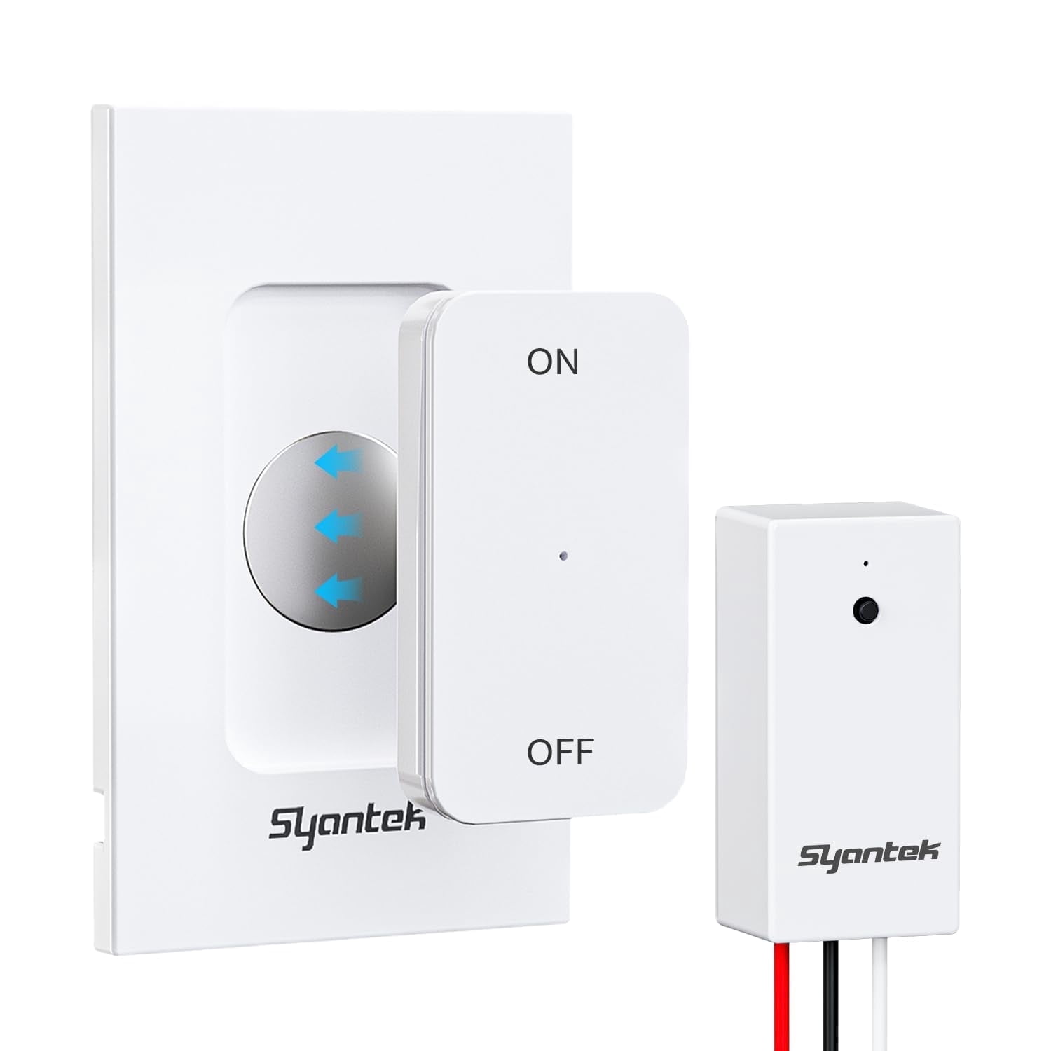Syantek Wireless Light Switch Kit, No Wiring or WiFi Needed, 15A/1875W ...