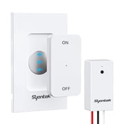 Syantek Wireless Light Switch Kit, No Wiring or WiFi Needed, Remote Control for Household Appliances, 15A/1875W, 100ft RF Range