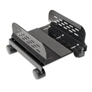 Syba CPU Stand with Castors for Computer Case Aluminum Black