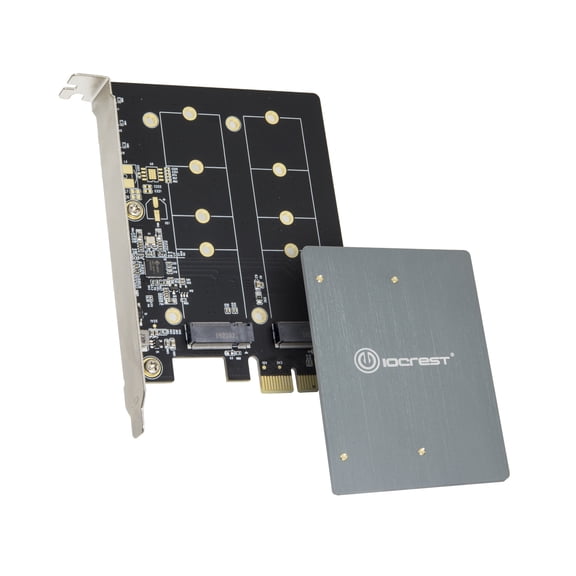 Syba Dual M.2 B-Key PCI-e 3.0 x1 Adapter with Heatsink Jmicro JMB582 Chipset