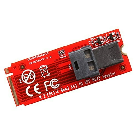 IOCrest U.2 SFF-8639 to M.2 M-Key NVMe Adapter with U.2 to miniSAS cable