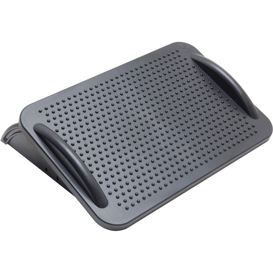 Black Adjustable Ergonomic Foot Rest with Non-Slip Massage Surface