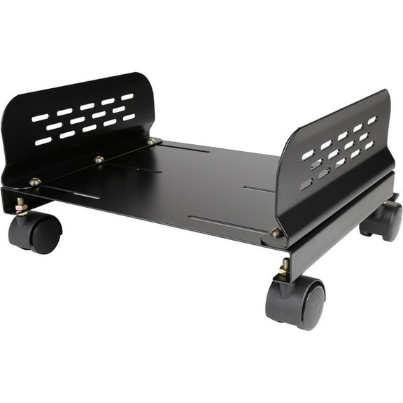 IO Crest Mobile Desktop Tower Computer Metal Floor Stand Rolling Caster Wheels with Tall Support Walls and Adjustable Width from 5" to 13"