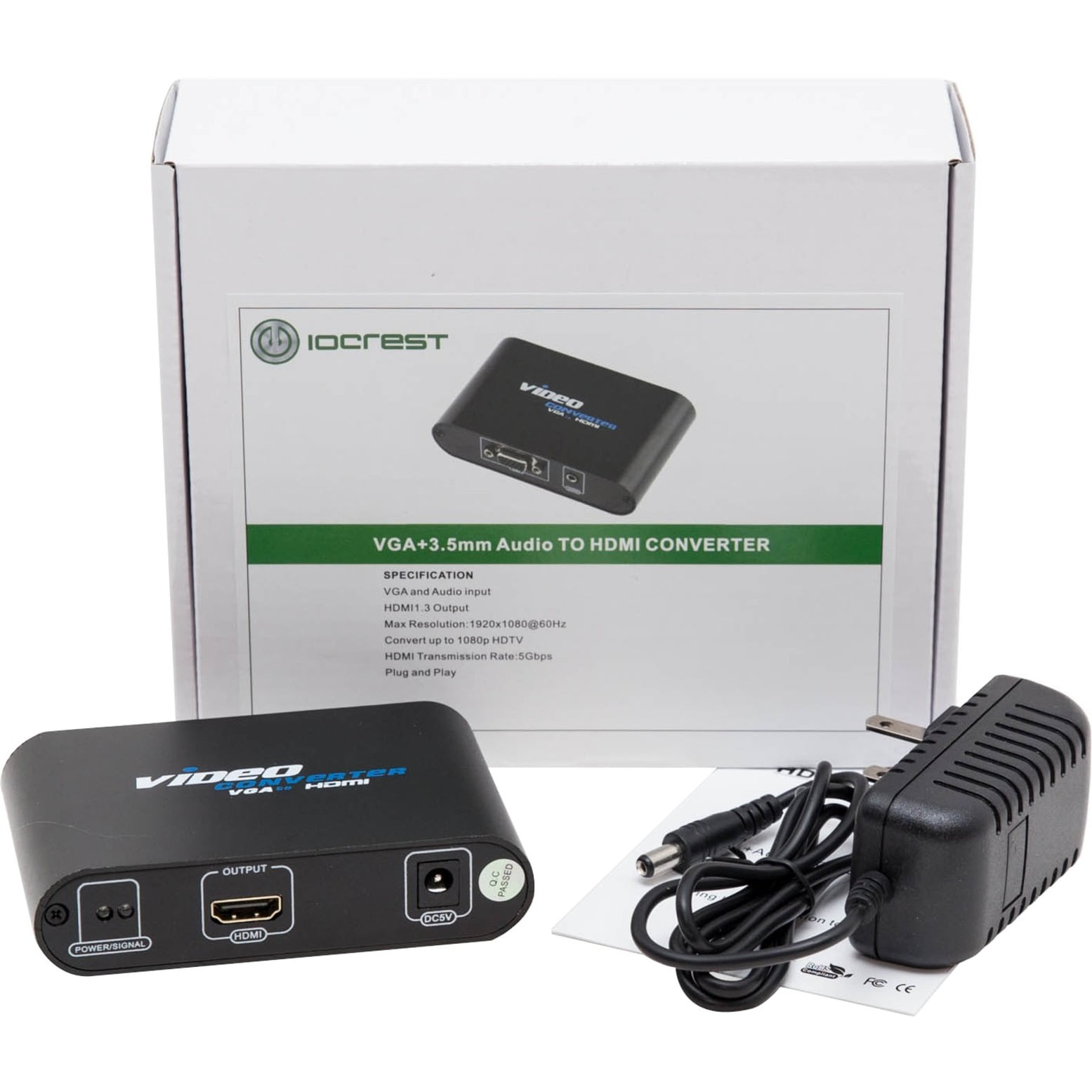 Syba VGA HD15 + 3.5mm Audio to HDMI Converter