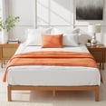thumbnail image 1 of Sybels 12" King Size Wood Bed Frame, Natural Pine Platform with Slat Support, No Box Spring Required, 1 of 6