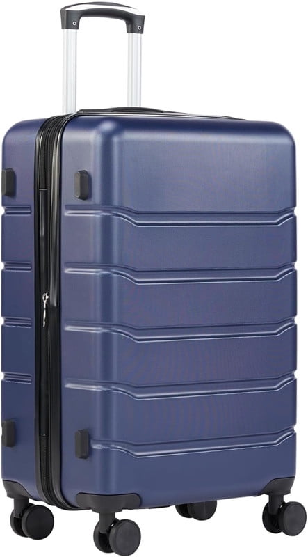 Sybels 24 Inch Carry On Luggage, Hard Shell Expandable Suitcase with TSA Lock and Double Spinner Wheels, Blue