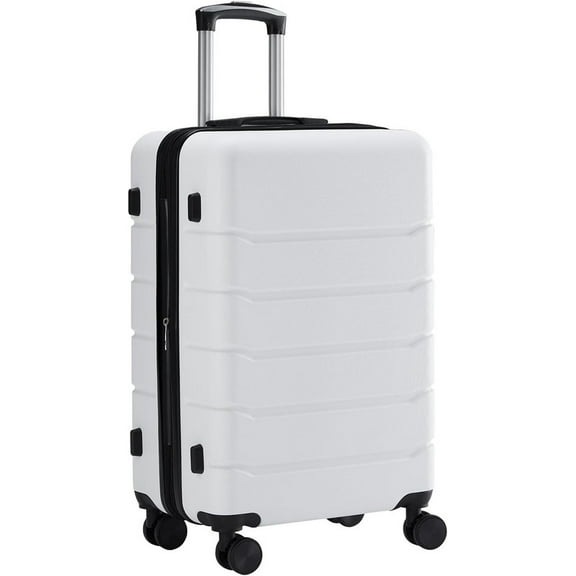 Sybels 28 Inch Carry On Luggage, Hard Shell Expandable Suitcase with TSA Lock and Double Spinner Wheels, White