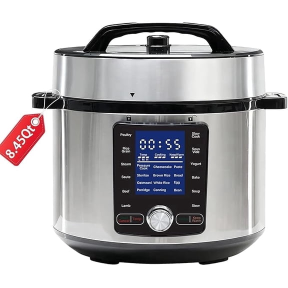 Sybels 8.5-Quart Electric Pressure Cooker, 24-in-1 Multi-Cooker with Stainless Steel Pot for Canning, Slow Cooking, Steaming & Rice