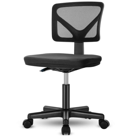 Sybels Adjustable Mesh Office Chair - Padded Seat, Low Back Support, 360° Swivel & Smooth Rolling Casters, Black