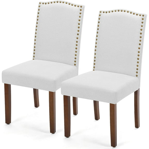 Sybels Set of 2 Modern Dining Chairs with Padded Leather Seat and Wooden Legs for Living Room, Dining Room, Gray