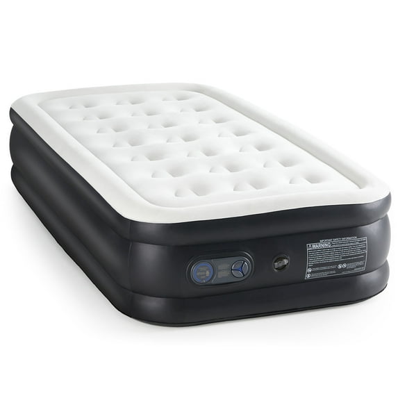 Sybels Twin Mattress 16" with Built-in Pump - Waterproof Raised Inflatable Bed for Camping, Home & Guest Use