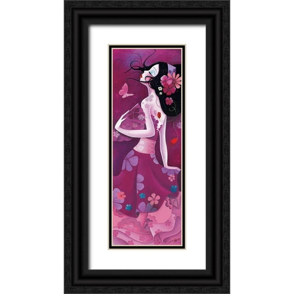 Sybile 11x24 Black Ornate Wood Framed with Double Matting Museum Art Print Titled - Harmonie