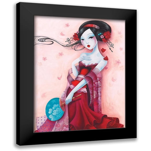Sybile 12x14 Black Modern Framed Museum Art Print Titled - Uchiwa