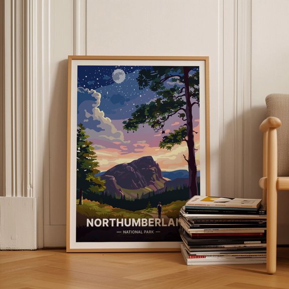 Sycamore Gap Northumberland National Park Wall Art, Unframed Paper Poster 8x10in