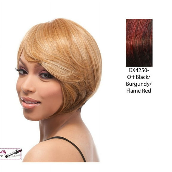 Sycamore Lace Front Wig,Two tone frost blend of burgundy and flame red with off black bottom