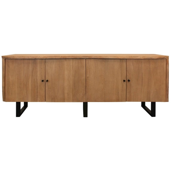 Sycamore Rustic Solid Wood Credenza Sideboard with Live Edge in a Natural Finish