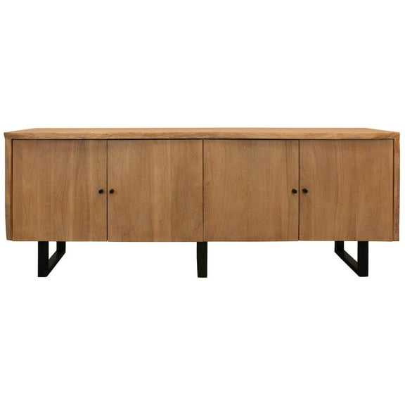 Sycamore Rustic Solid Wood Credenza Sideboard with Live Edge in a Natural Finish