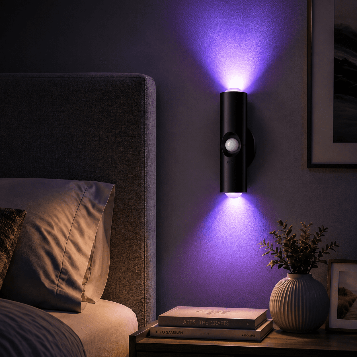 Sycees 3 pack Black Rgb Cat Eye Motion Sensor Wall Lamp, Dual-Head Gradient Rechargeable Magnetic Ambient Night Light