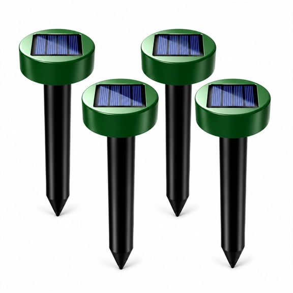 Sycees 4-Pack Solar Ultrasonic Pest Repellent Stakes, Outdoor Mole Snake Rodent Repeller for Yard & Garden