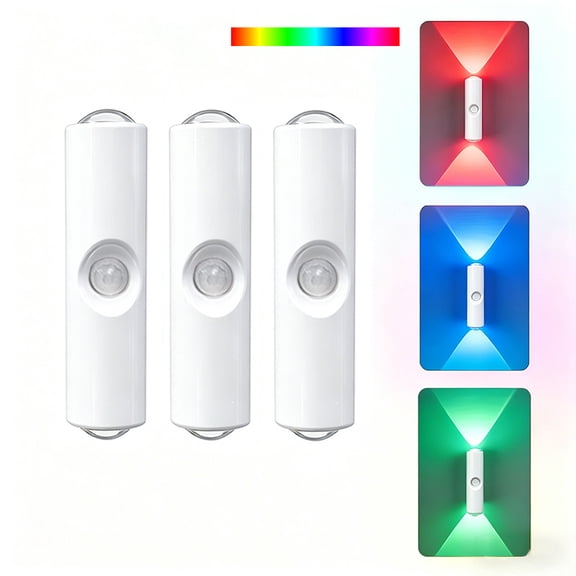Sycees 6 Pack RGB Cat Eye Motion Sensor Wall Lamp, Dual Sided Gradient Rechargeable Ambient Sconce
