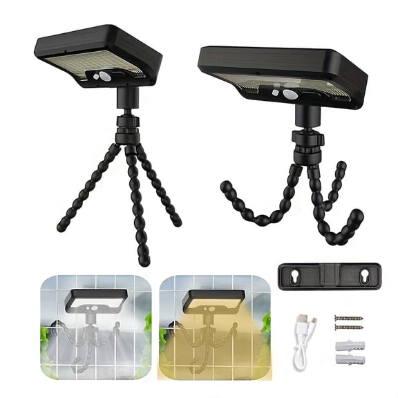 Sycees Solar Outdoor Motion Sensor Light, 92 LED 600LM IP65 Waterproof Octopus Tripod Flood Light for Yard Garden