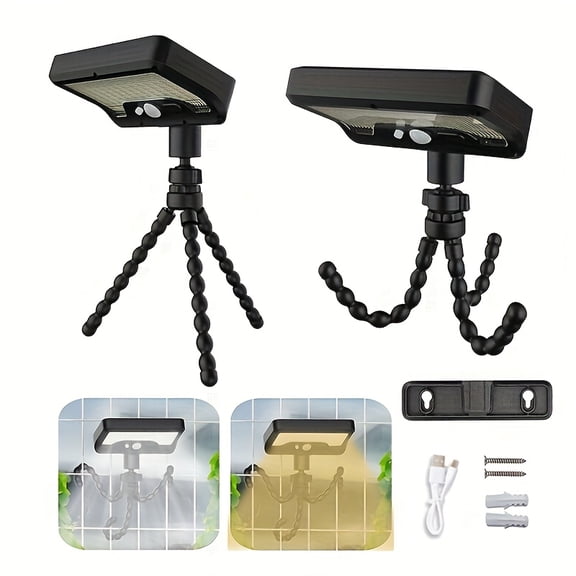 Sycees Solar Outdoor Motion Sensor Light, 92 LED 600LM IP65 Waterproof Octopus Tripod Flood Light for Yard Garden