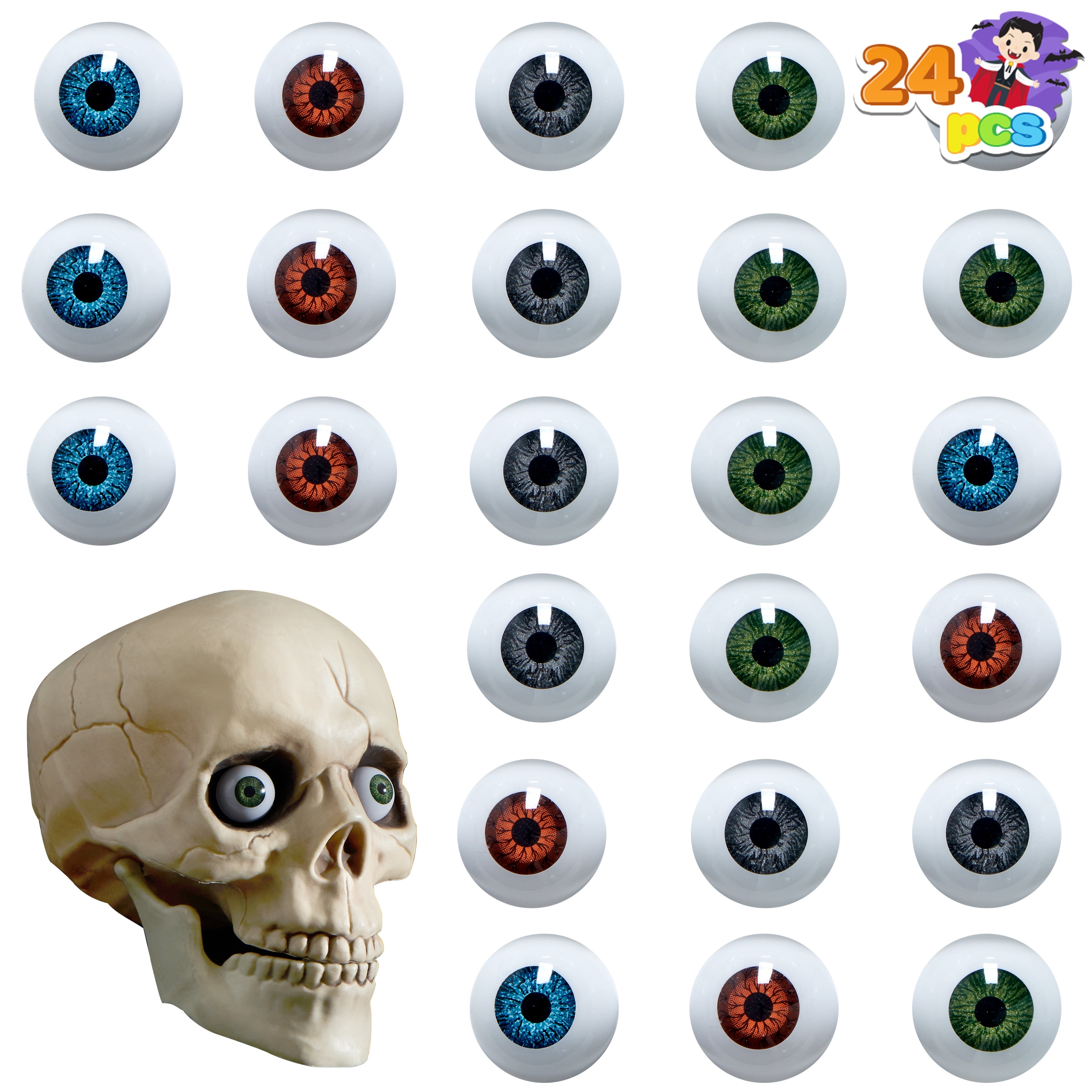 Sycnfun 24 Pcs Halloween Eyeballs Plastic Fake Realistic Eyeballs
