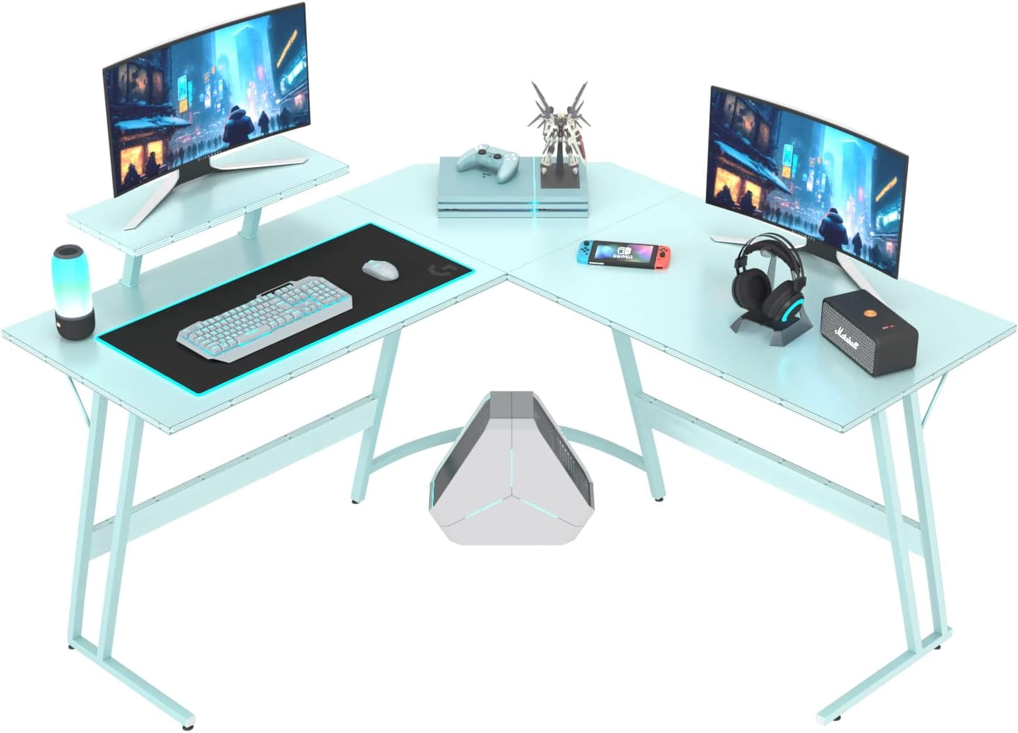 Sycol Sycol L Shaped Gaming Desk Computer Corner Desk PC Gaming Desk Table ...