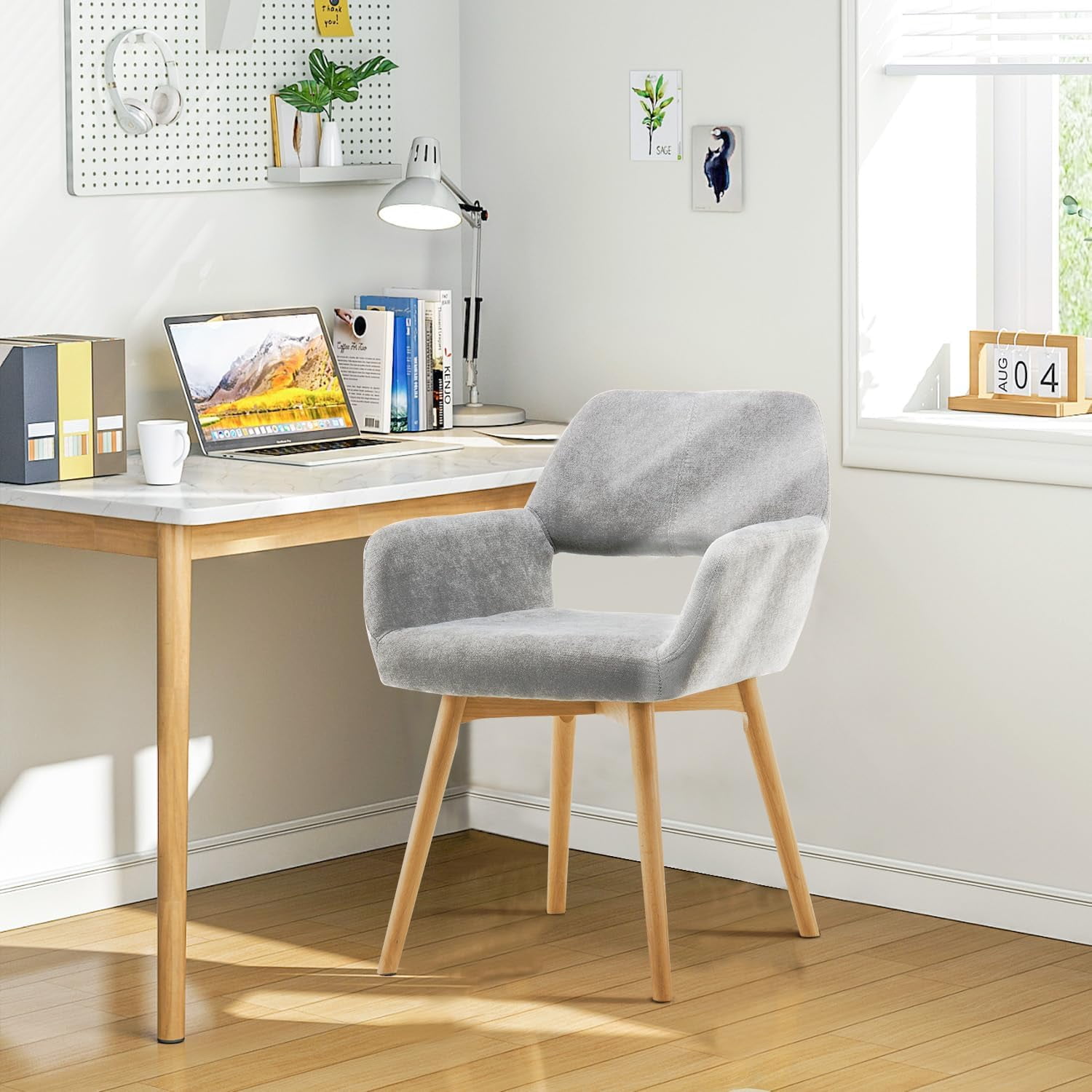 Sycol Sycol Mid-Century Modern Accent Chair, Comfy Upholstered Armchair for ...