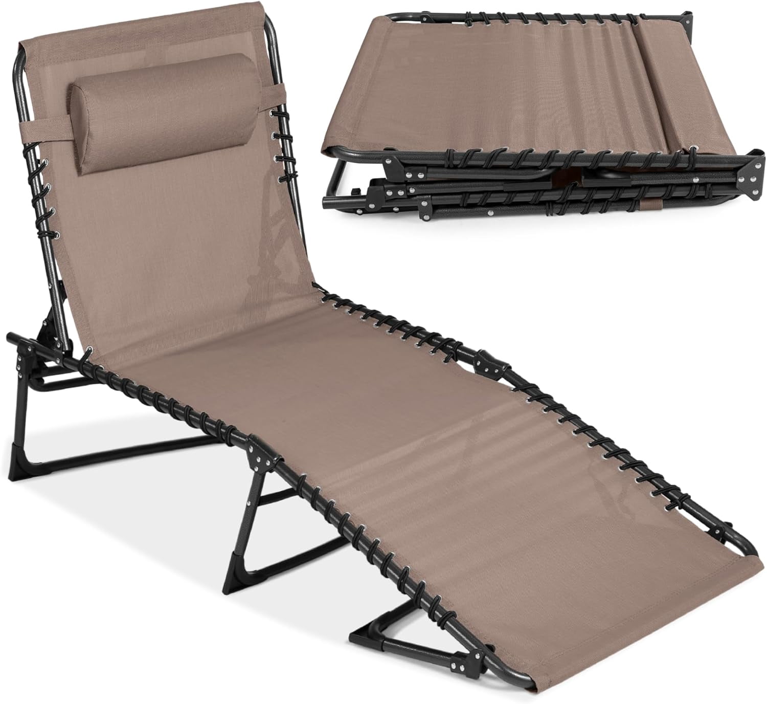 Sycol Sycol Patio Chaise Lounge Chair, Portable Outdoor Folding Recliner for ...