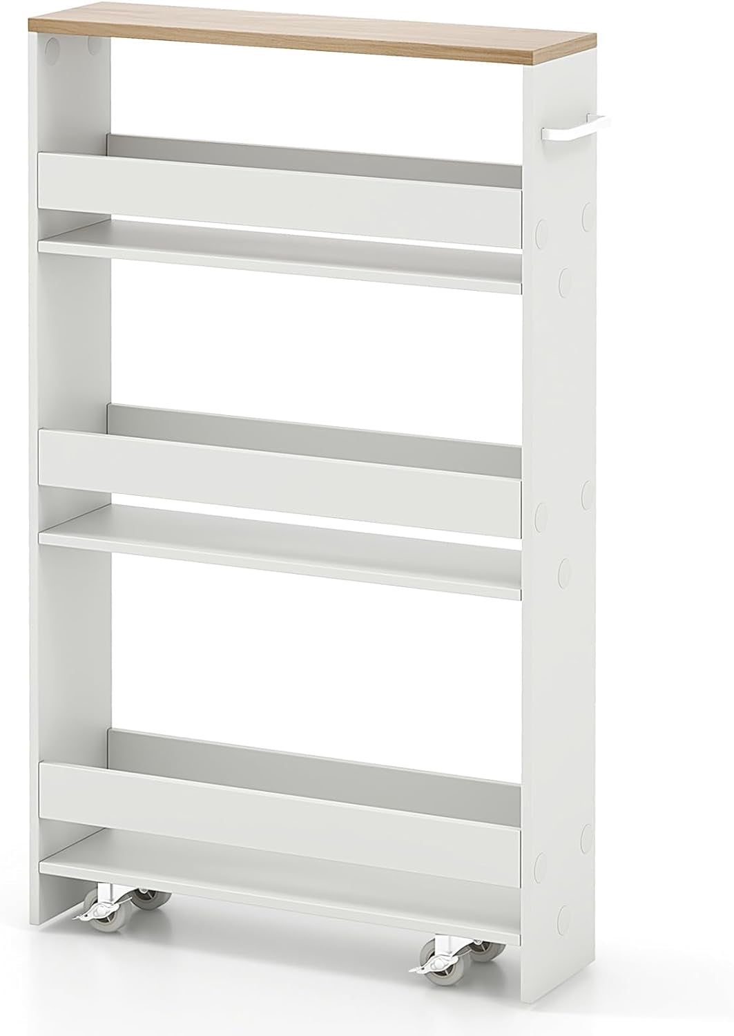 Sycol Sycol Slim Rolling Storage Cart, 4-Tier Freestanding Slim Storage Cart ...