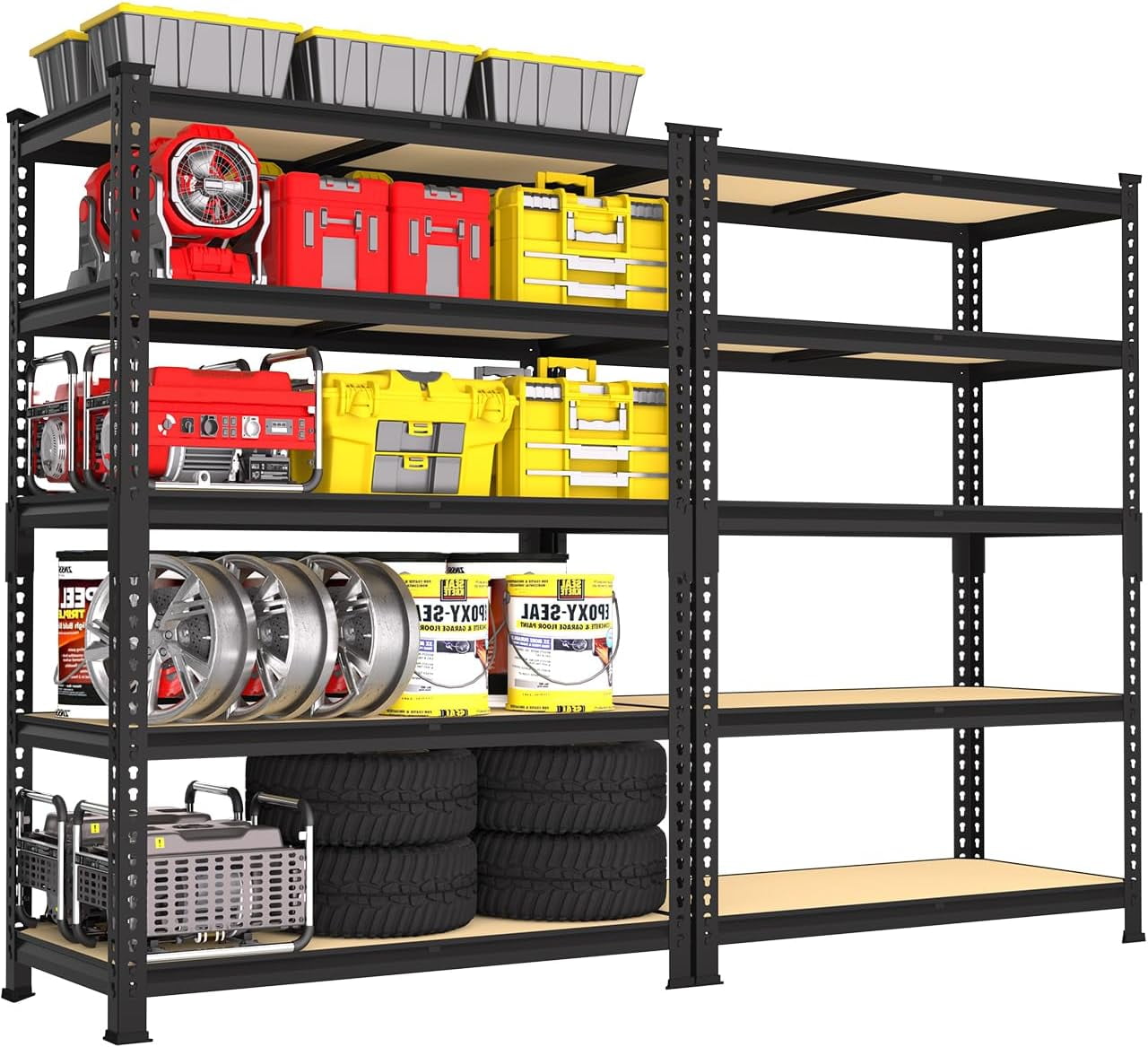Sycol Sycol Storage Shelves 5 Tier Adjustable Garage Storage Shelving, Heavy ...