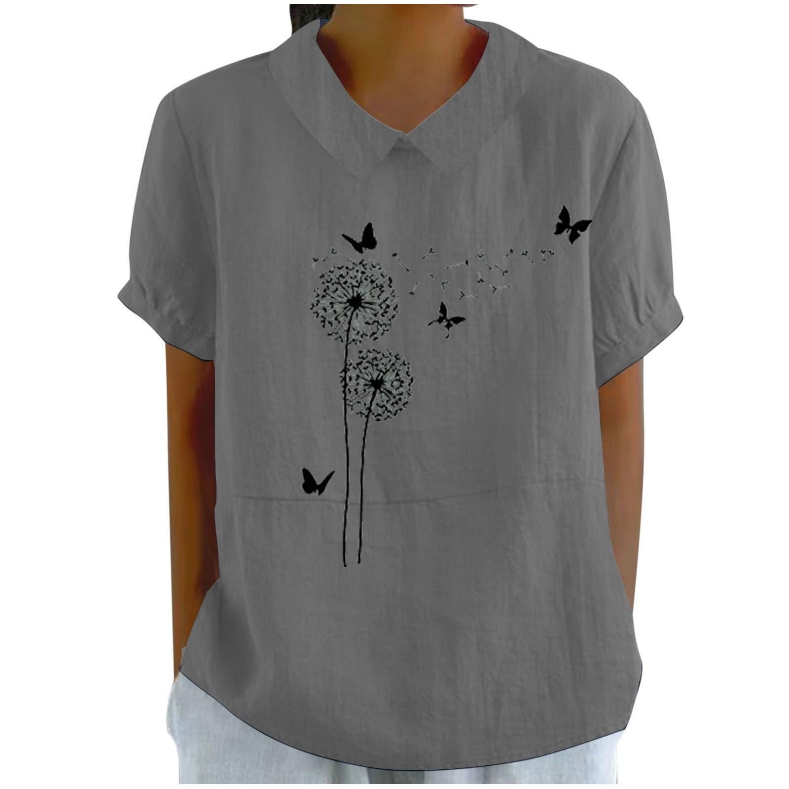 Sycwsmn Trendy Tops for Women 2024 Women Casual Printing Short Sleeves