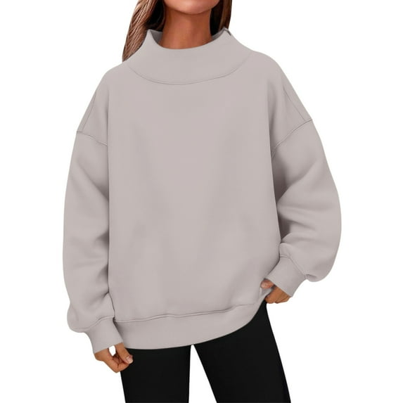 Womens Turtleneck Pullover Long Sleeve Hoodies Tops Fall Fashion Outfits Clothes