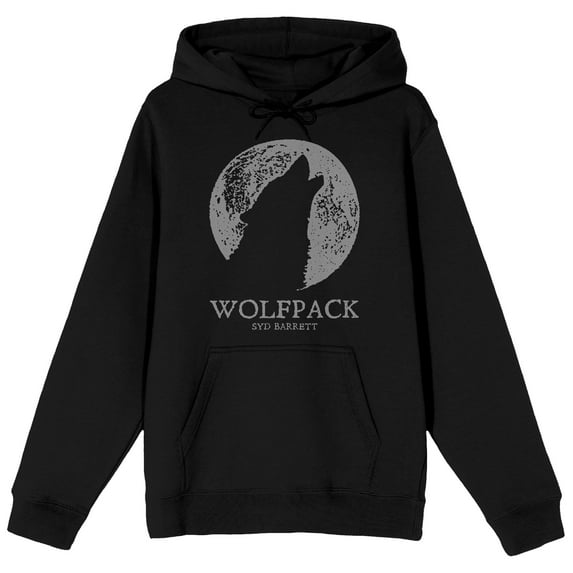Syd Barret Wolfpack Long Sleeve Men's Black Hooded Sweatshirt-XL