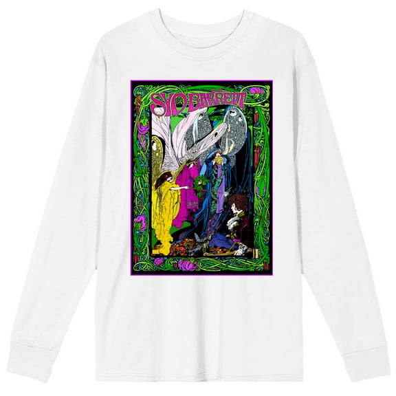 Syd Barrett Fairy Blessing Crew Neck Long Sleeve Men's White Tee-XL