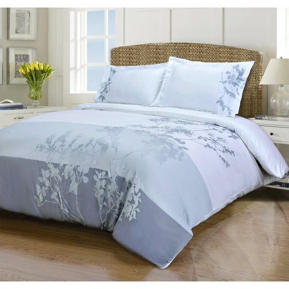 Sydney 100% Cotton Floral Damask Print Duvet Cover Set Multi-Color / Full/Queen