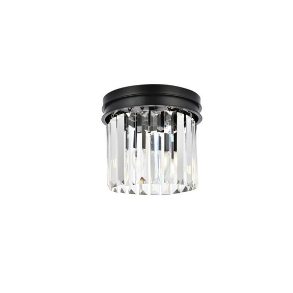 Sydney 3 light Matte Black Flush Mount Clear Royal Cut Crystal