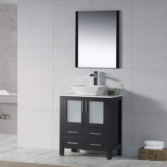 Sydney 30" w/ Vessel Sink and Mirror (Espresso)