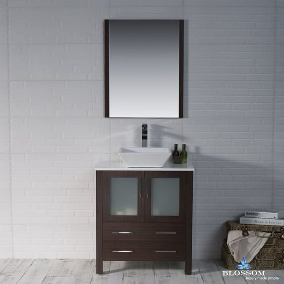Sydney 30" w/ Vessel Sink and Mirror (Wenge)