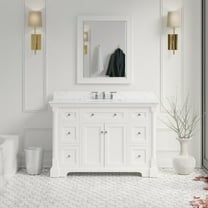 Sydney 48" Bathroom Vanity with White Cabinet and Engineered Marble Top