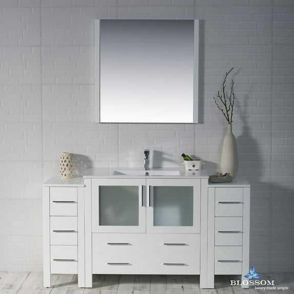 Sydney 60" w/ Double Side Cabinets (Glossy White)