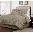 thumbnail image 1 of Sydney 7-Piece Pinch Pleat Pintuck Bedding Comforter Set (Queen, Taupe), 1 of 2
