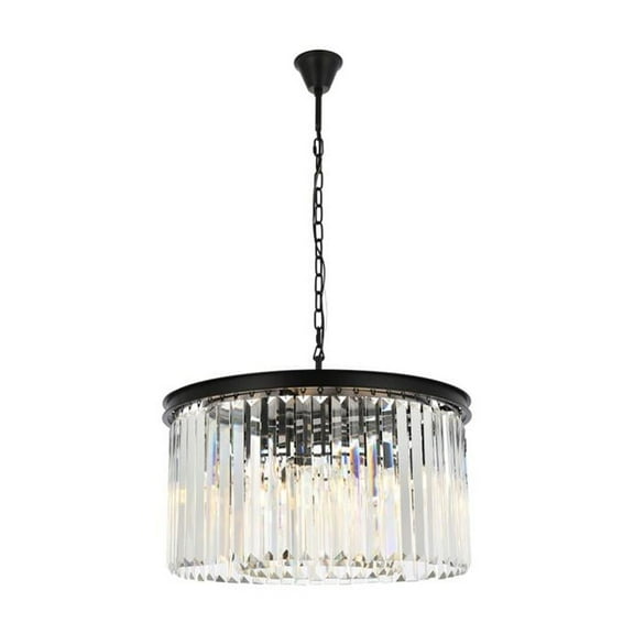 Sydney 8 light Matte Black Chandelier Clear Royal Cut Crystal