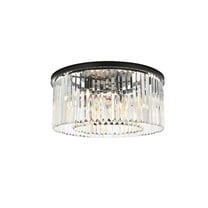 Sydney 8 light Matte Black Flush Mount Clear Royal Cut Crystal